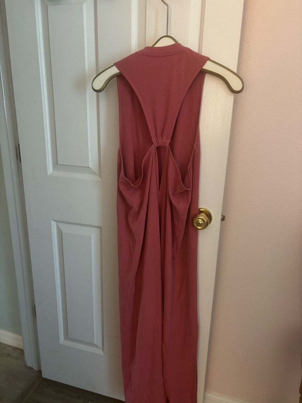 adidas Sleeveless Coral-Pink Maxi Dress with Front Slit - Picture 7 of 8
